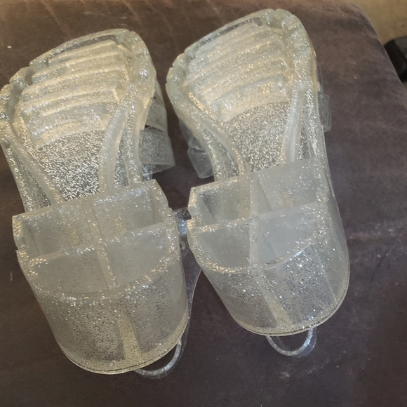 Women's Clear Glitter Jelly  Sandals - Picture 3 of 4